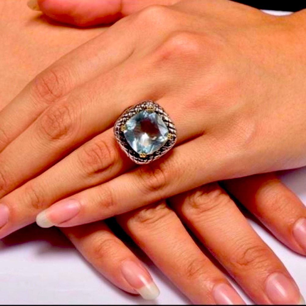 New Sterling Silver Aquamarine Ring